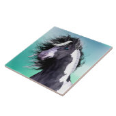 Gypsy Vanner Horse 6x6 keramisch tapijtschel Tegeltje (Zijkant)