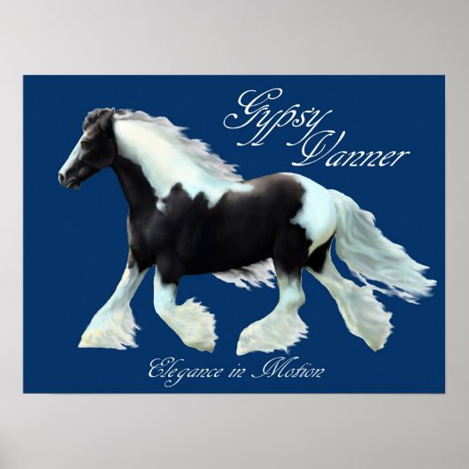 Gypsy Vanner horse, Elegance in motion Poster (Voorkant)