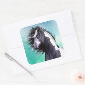 Gypsy Vanner Horse Grote Vierkante Stickers (Envelop)
