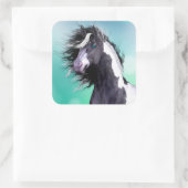 Gypsy Vanner Horse Grote Vierkante Stickers (Tas)