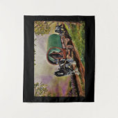 Gypsy Vanner Horse Irish Caravan Wagon Tapestry Wandkleed (Voorkant)