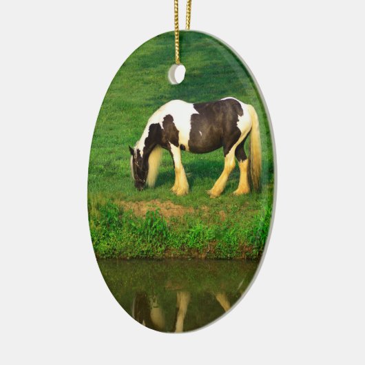 Gypsy Vanner Keramisch Ornament (Links)