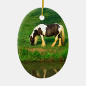 Gypsy Vanner Keramisch Ornament (Voorkant)