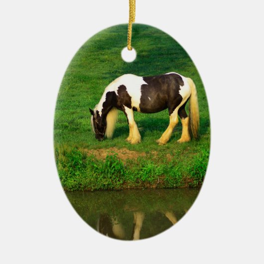Gypsy Vanner Keramisch Ornament (Voorkant)