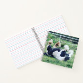 Gypsy vanner paard dat in gras rijdt notitieboek (Binnen)