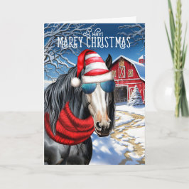 Gypsy Vanner Paard Grappig MAREy Kerstmis Feestdagen Kaart