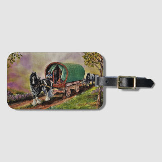 Gypsy Vanner paard Irish Caravan wagon Bagagelabel