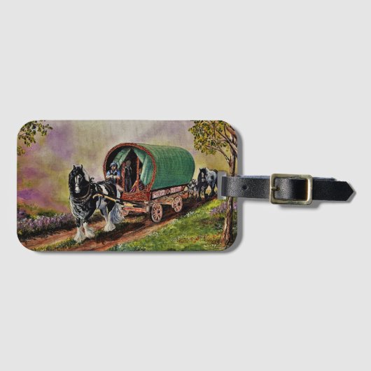 Gypsy Vanner paard Irish Caravan wagon Bagagelabel (Voorkant (horizontaal))
