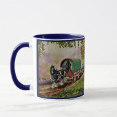 Gypsy Vanner paard Irish Caravan wagon blauw Mok (Links)