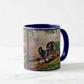 Gypsy Vanner paard Irish Caravan wagon blauw Mok (Voorkant rechts)