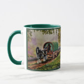 Gypsy Vanner paard Irish Caravan wagon groen Mok (Links)