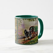 Gypsy Vanner paard Irish Caravan wagon groen Mok (Voorkant rechts)