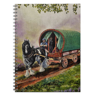 Gypsy Vanner paard Irish Caravan wagon Notitieboek