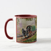 Gypsy Vanner paard Irish Caravan wagon rood Mok (Links)