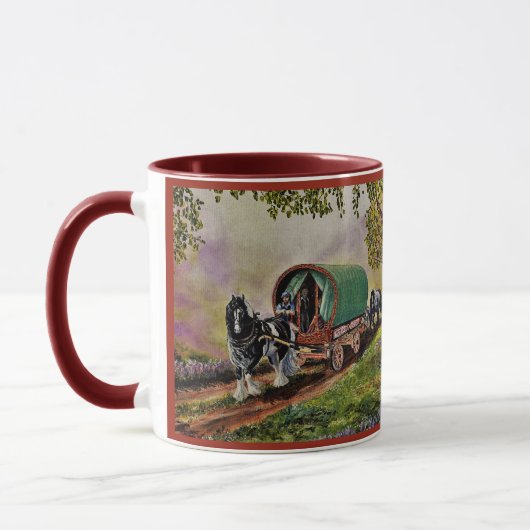 Gypsy Vanner paard Irish Caravan wagon rood Mok (Links)