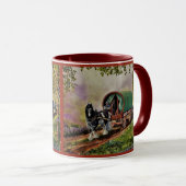 Gypsy Vanner paard Irish Caravan wagon rood Mok (Voorkant rechts)