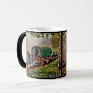 Gypsy Vanner paard Irish Caravan wagon zwart Magische Mok