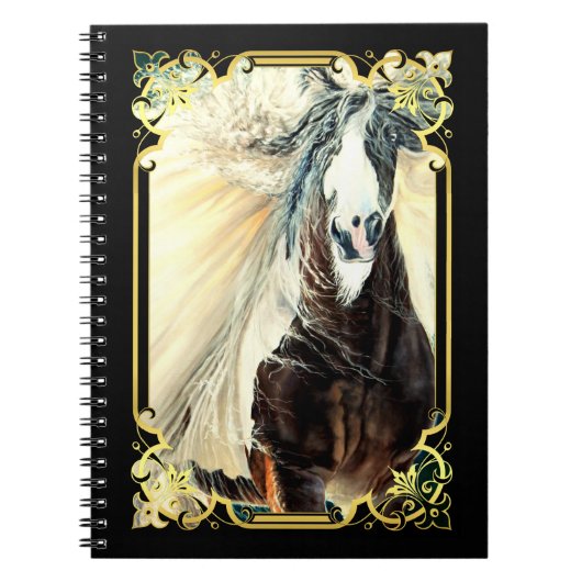 Gypsy Vanner paard/prachtige vliegende mane Incipi Notitieboek (Voorkant)
