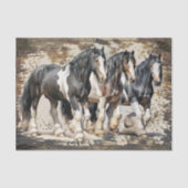Gypsy-Vanner Paard Waterverf Decoupage Tissuepapier (Voorkant)
