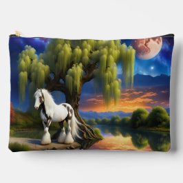 Gypsy Vanner Paard Wilgen Boom en Kleurrijke Skies Etui