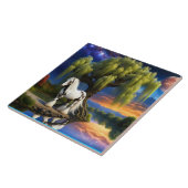 Gypsy Vanner Paard -Willow tree N Volle Maan Tegeltje (Zijkant)