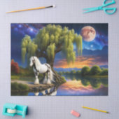 Gypsy Vanner Paard -Willow tree N Volle Maan Tissuepapier (Craft)