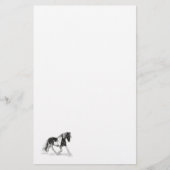 Gypsy Vanner Paint Paard Trotting Wit Stationery Briefpapier (Voorkant)