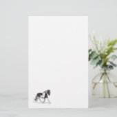 Gypsy Vanner Paint Paard Trotting Wit Stationery Briefpapier (Staand voorkant)