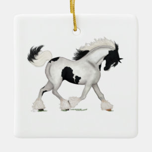 Gypsy Vanner persoonlijke Pony voor kerstpaarden Keramisch Ornament