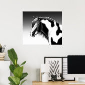 Gypsy Vanner Pinto Draft Horse Poster (Thuiskantoor)