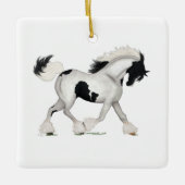 Gypsy Vanner Pinto Horse Pony Equestrian Charm Keramisch Ornament (Voorkant)