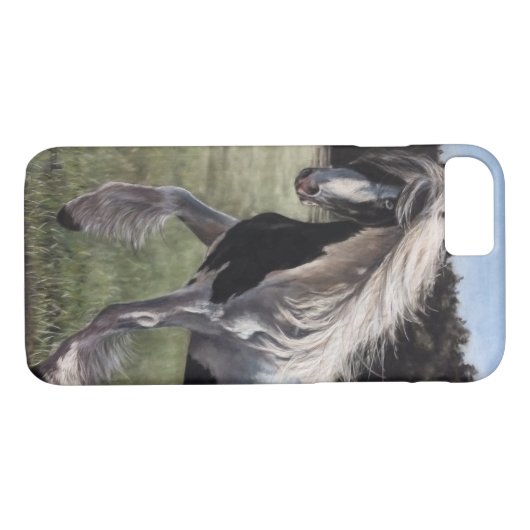 Gypsy vanner springt in het veld Case-Mate iPhone case (Achterkant (Horizontaal))