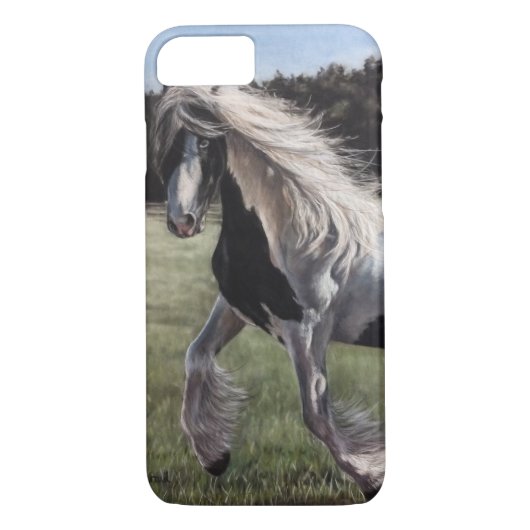 Gypsy vanner springt in het veld Case-Mate iPhone case (Achterkant)