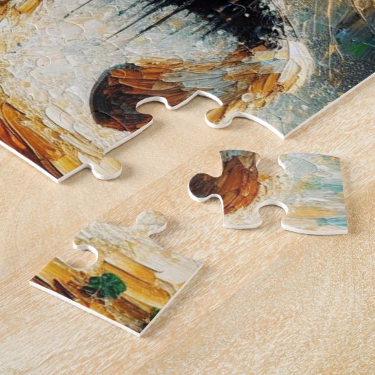 Gypsy Vanner trekken Shamrocks Cart St Patricks Legpuzzel (Zijkant)