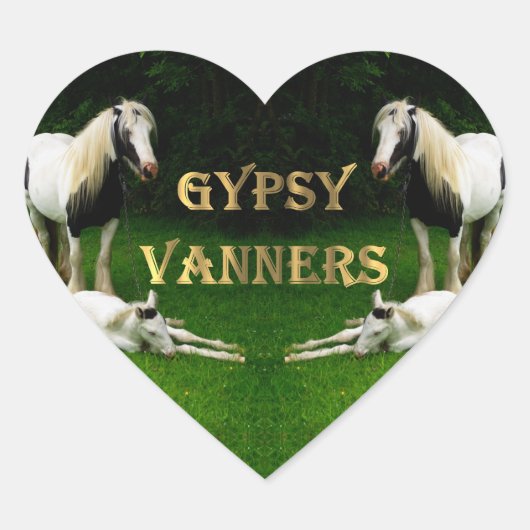 Gypsy Vanners Hart Sticker (Voorkant)