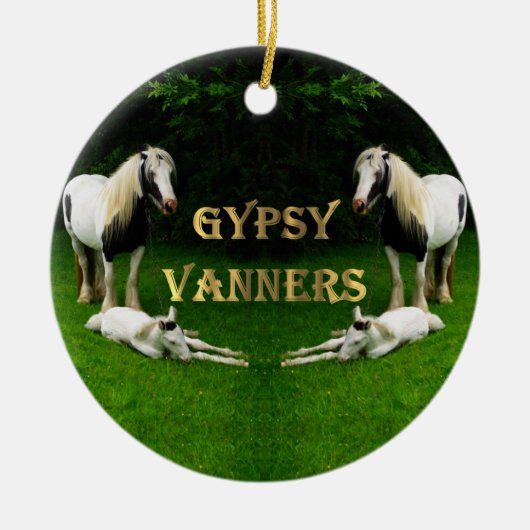 Gypsy Vanners Keramisch Ornament (Voorkant)