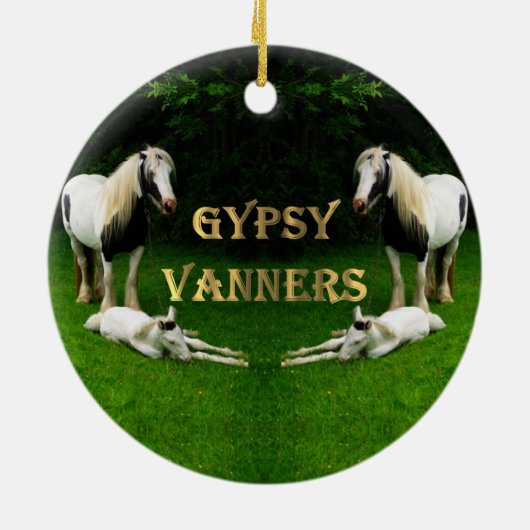 Gypsy Vanners Keramisch Ornament (Achterkant)