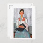Gypsy Vrouw met Baby, Modigliani Briefkaart (Voorkant / Achterkant)