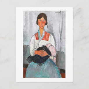 Gypsy Vrouw met Baby, Modigliani Briefkaart