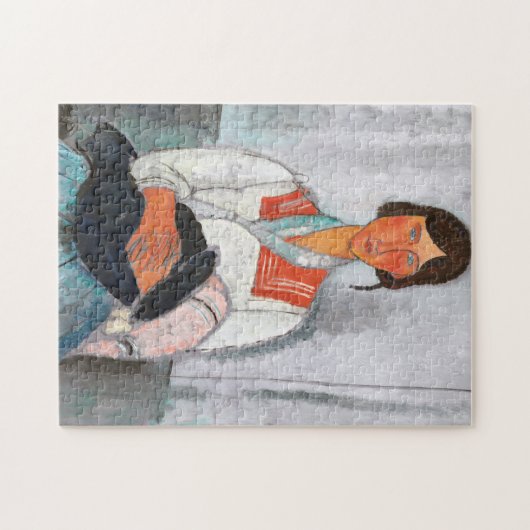 Gypsy Vrouw met Baby, Modigliani Legpuzzel (Horizontaal)