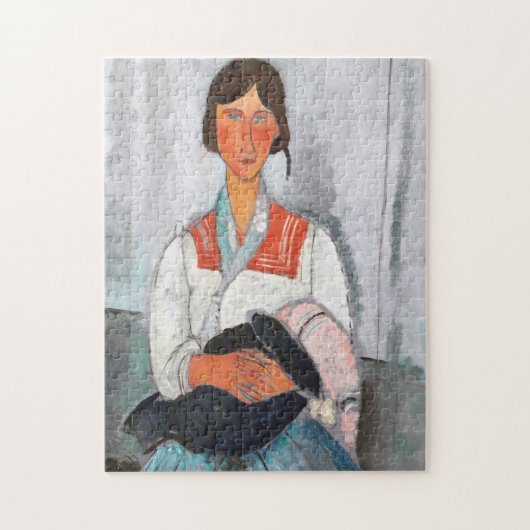 Gypsy Vrouw met Baby, Modigliani Legpuzzel (Verticaal)