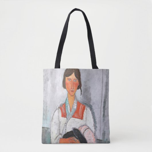 Gypsy Vrouw met Baby, Modigliani Tote Bag (Voorkant)