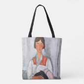 Gypsy Vrouw met Baby, Modigliani Tote Bag (Achterkant)