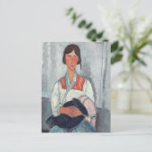 Gypsy Vrouw met Baby van Amedeo Modigliani Briefkaart (Staand voorkant)