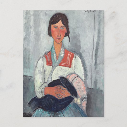 Gypsy Vrouw met Baby van Amedeo Modigliani Briefkaart (Voorkant)