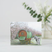 Gypsy Wagon and horse briefkaart (Staand voorkant)