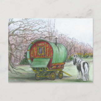 Gypsy Wagon and horse briefkaart