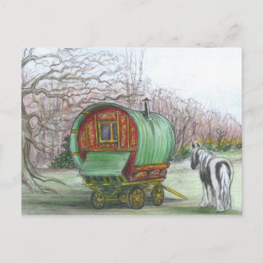 Gypsy Wagon and horse briefkaart (Voorkant)
