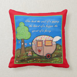 Gypsy Wagon, Camper Art, Soul of Gypsy Kussen