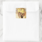 Gypsy Wagon - Gouden middag door Arthur Rackham Vierkante Sticker (Tas)